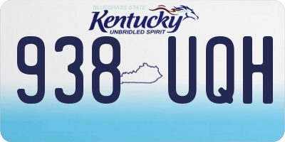 KY license plate 938UQH