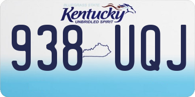KY license plate 938UQJ
