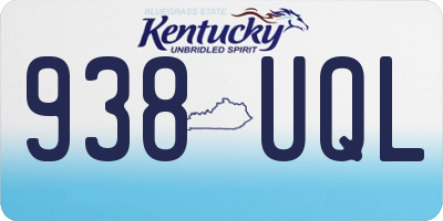 KY license plate 938UQL