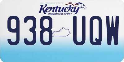 KY license plate 938UQW