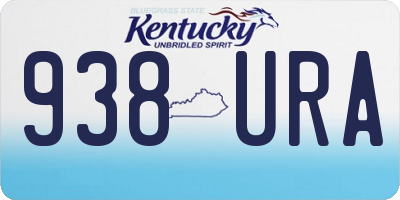 KY license plate 938URA