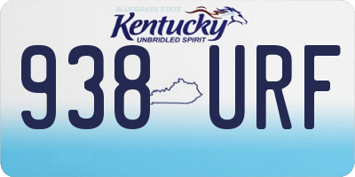 KY license plate 938URF