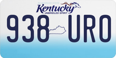 KY license plate 938URO