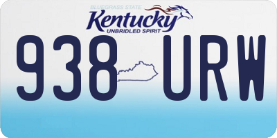 KY license plate 938URW