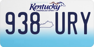 KY license plate 938URY