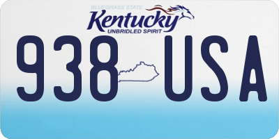 KY license plate 938USA