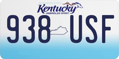 KY license plate 938USF