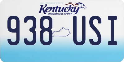 KY license plate 938USI