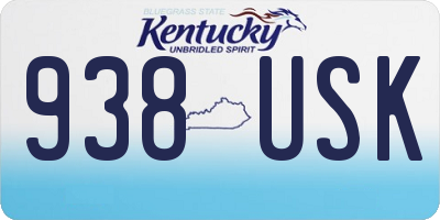 KY license plate 938USK