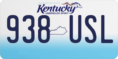 KY license plate 938USL