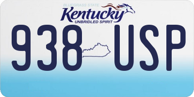 KY license plate 938USP