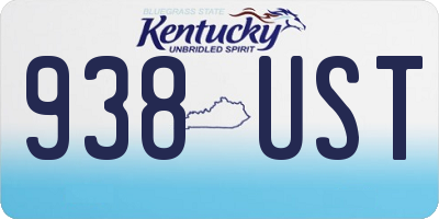 KY license plate 938UST