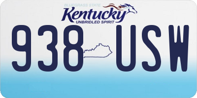 KY license plate 938USW