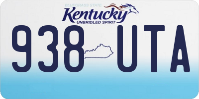 KY license plate 938UTA