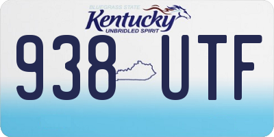 KY license plate 938UTF