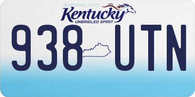 KY license plate 938UTN