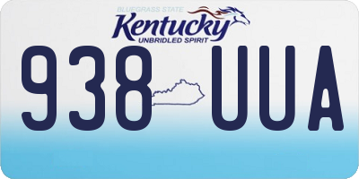 KY license plate 938UUA