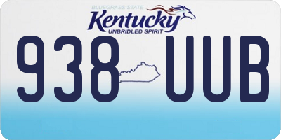KY license plate 938UUB