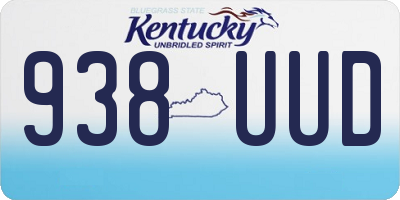 KY license plate 938UUD