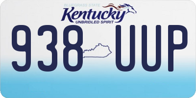 KY license plate 938UUP