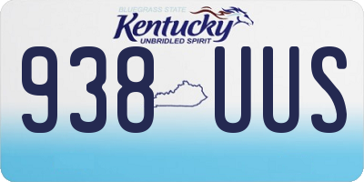 KY license plate 938UUS