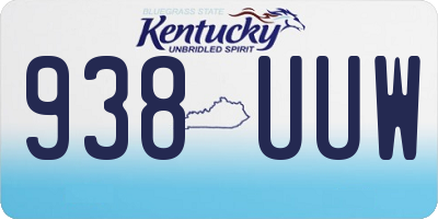 KY license plate 938UUW