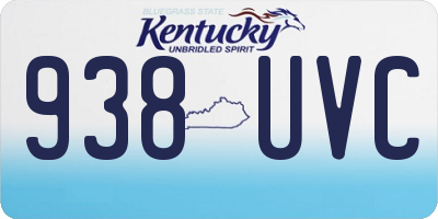 KY license plate 938UVC