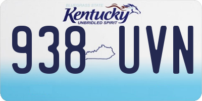 KY license plate 938UVN