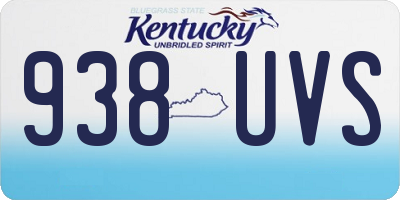 KY license plate 938UVS