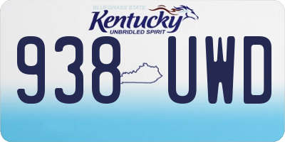 KY license plate 938UWD