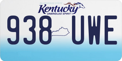 KY license plate 938UWE