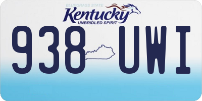 KY license plate 938UWI