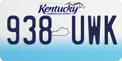 KY license plate 938UWK