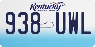 KY license plate 938UWL