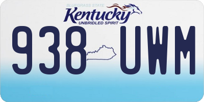 KY license plate 938UWM