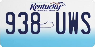 KY license plate 938UWS
