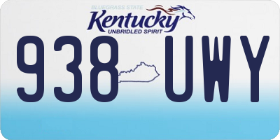 KY license plate 938UWY