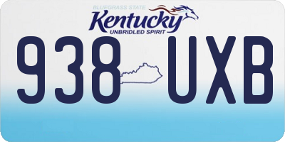 KY license plate 938UXB