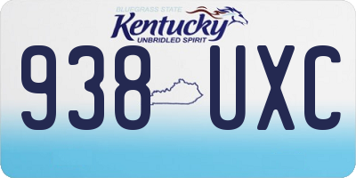 KY license plate 938UXC