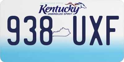 KY license plate 938UXF