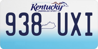 KY license plate 938UXI