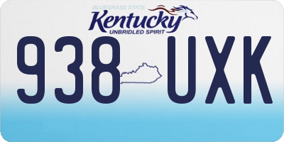 KY license plate 938UXK