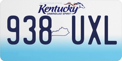 KY license plate 938UXL