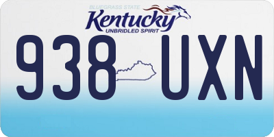 KY license plate 938UXN
