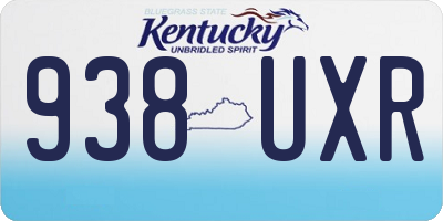 KY license plate 938UXR