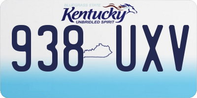 KY license plate 938UXV