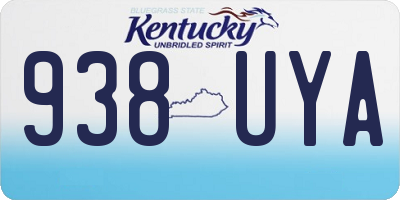 KY license plate 938UYA
