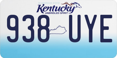 KY license plate 938UYE