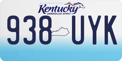 KY license plate 938UYK