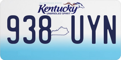 KY license plate 938UYN